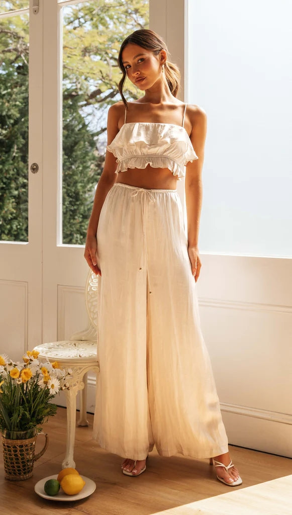 yellow cami crop top