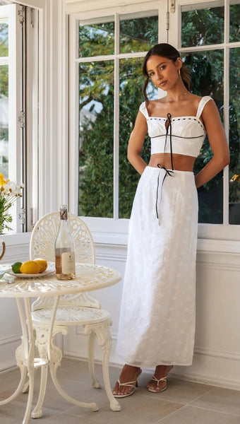 White Front-Tie Crop Top