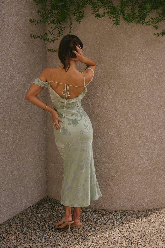 Tropical Tide Maxi Dress Green Gabi Swimwear Tropical Tide Maxi Dress Green Gabi Swimwear