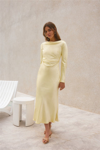 Forget Me Not Satin Maxi Dress Butter