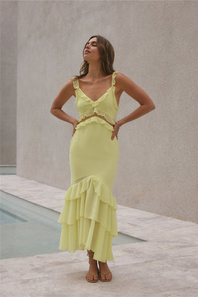 Dance Away Maxi Dress Yellow