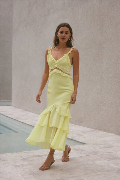 Dance Away Maxi Dress Yellow