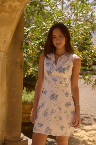 Tessa Floral Mini Dress Blue