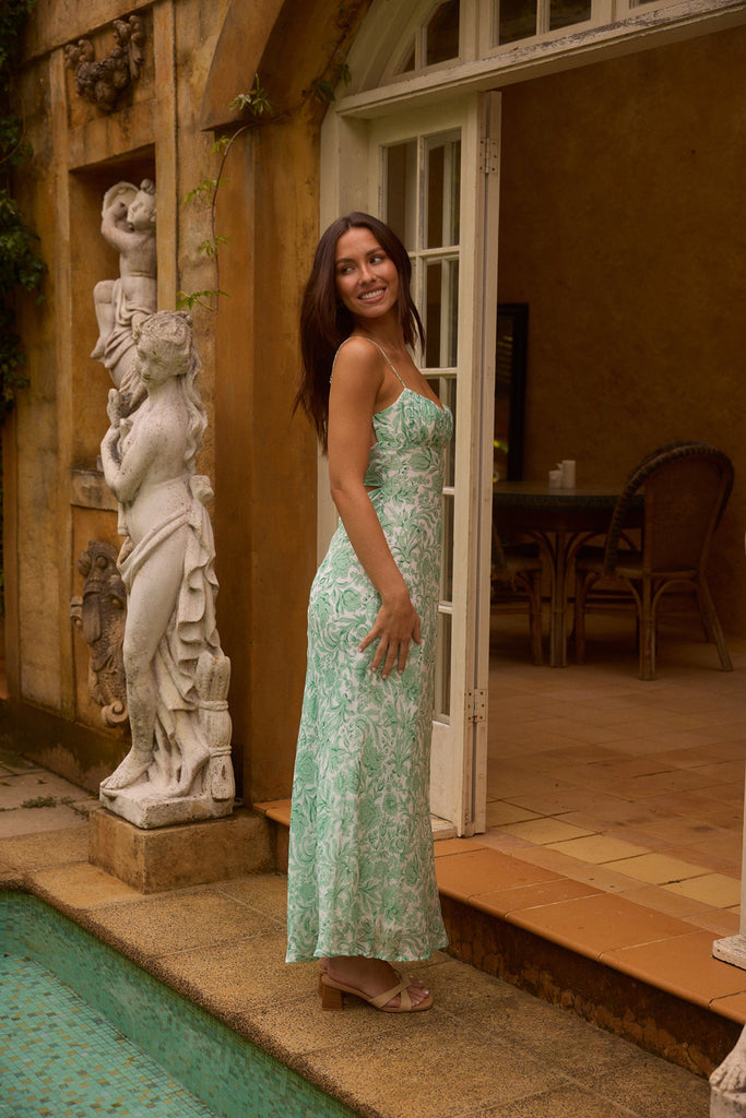 Pastel Paradise Maxi Dress Green Gabi Swimwear Pastel Paradise Maxi Dress Green Gabi Swimwear