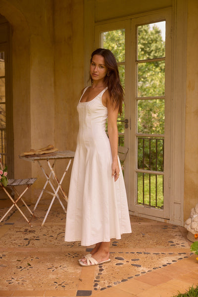 Meadow Breeze Maxi Dress White