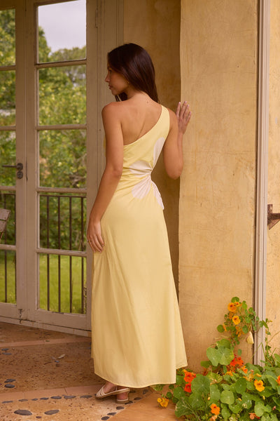 Pina Colada One Shoulder Maxi Dress