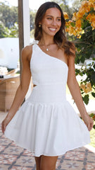 White One Shoulder Mini Dress
