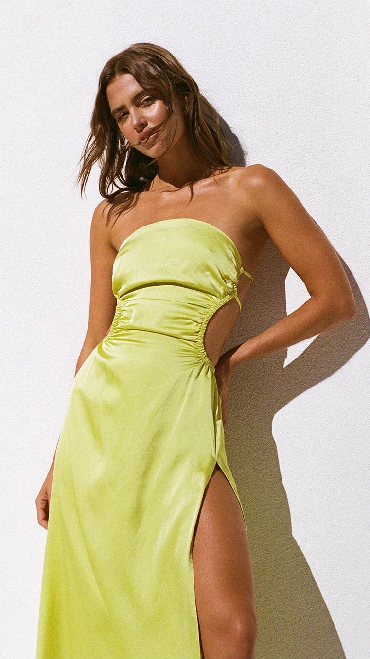 Green Lime Midi Dress