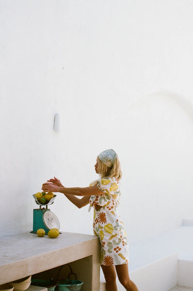 Yellow Floral Mini Dress