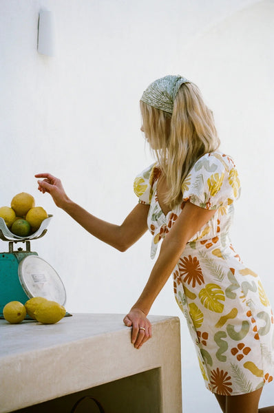 Yellow Floral Mini Dress