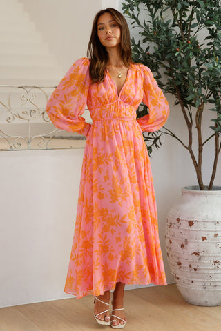 Blissful Getaway Maxi Dress Pink