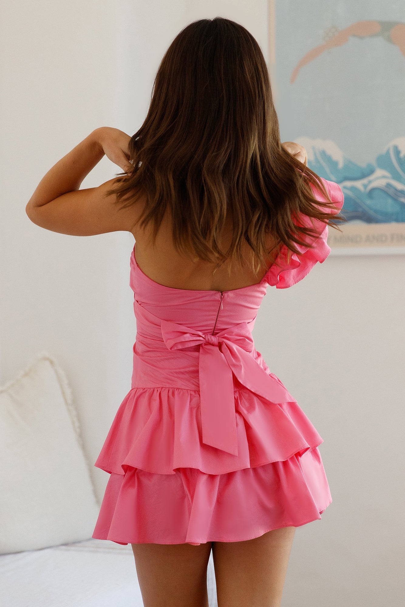 Ruffled Out Mini Dress Pink