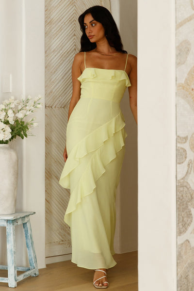 Glowing Goddess Maxi Dress Lime