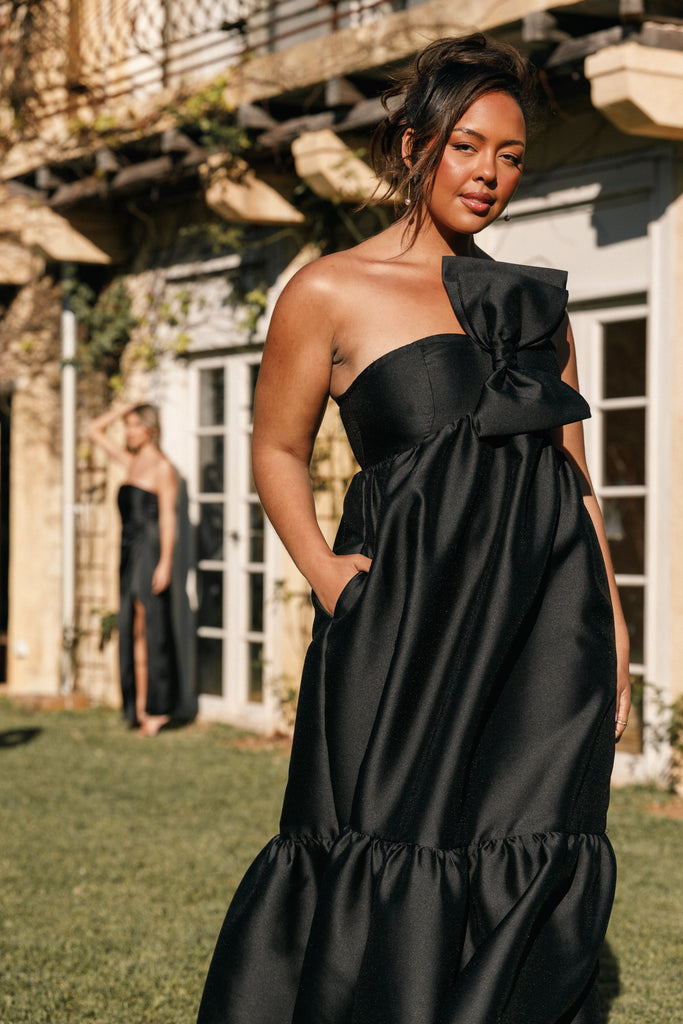 Betina Bow Front Maxi Dress - Black Gabi Swimwear Betina Bow Front Maxi Dress - Black Gabi Swimwear