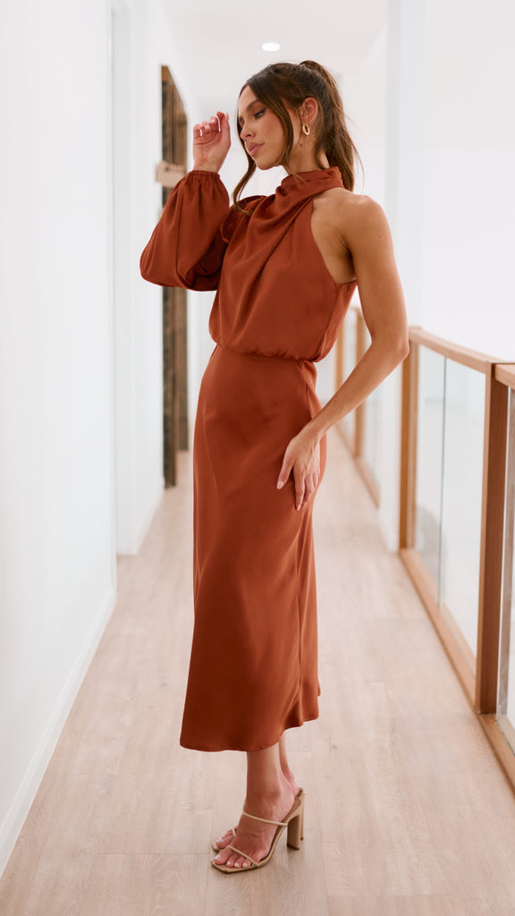 copper one shoulder dress Ravya Gold Copper Mermaid Gown | One-Shoulder Sequin Dress