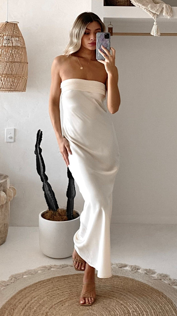 Miya Maxi Dress - Light Gold Gabi Swimwear Miya Maxi Dress - Light Gold Gabi Swimwear
