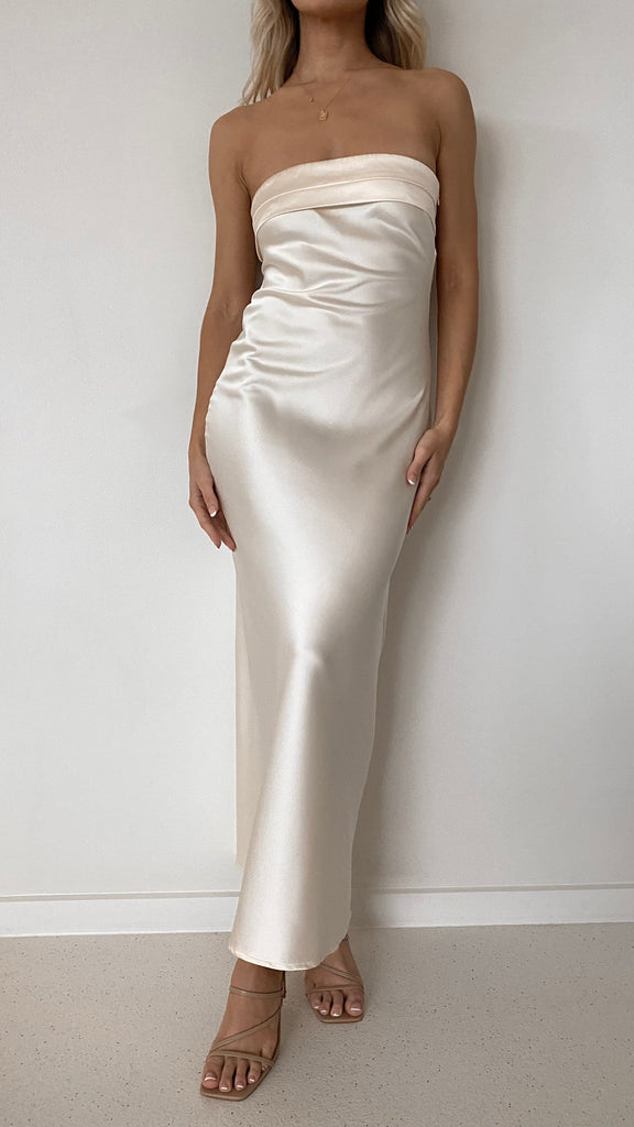 Miya Maxi Dress - Light Gold Gabi Swimwear Miya Maxi Dress - Light Gold Gabi Swimwear