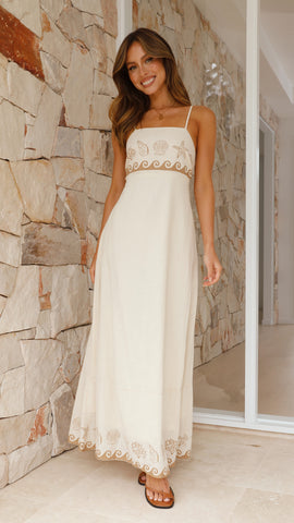 Jesse Maxi Dress - Beige / Tan Shell