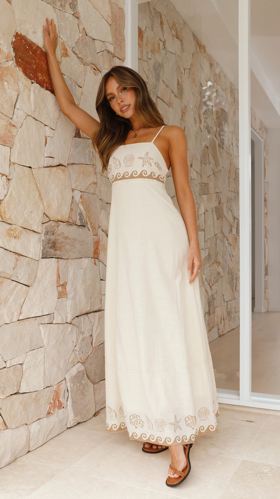 jessi maxi dress Jessie Scalloped Maxi Dress-White L