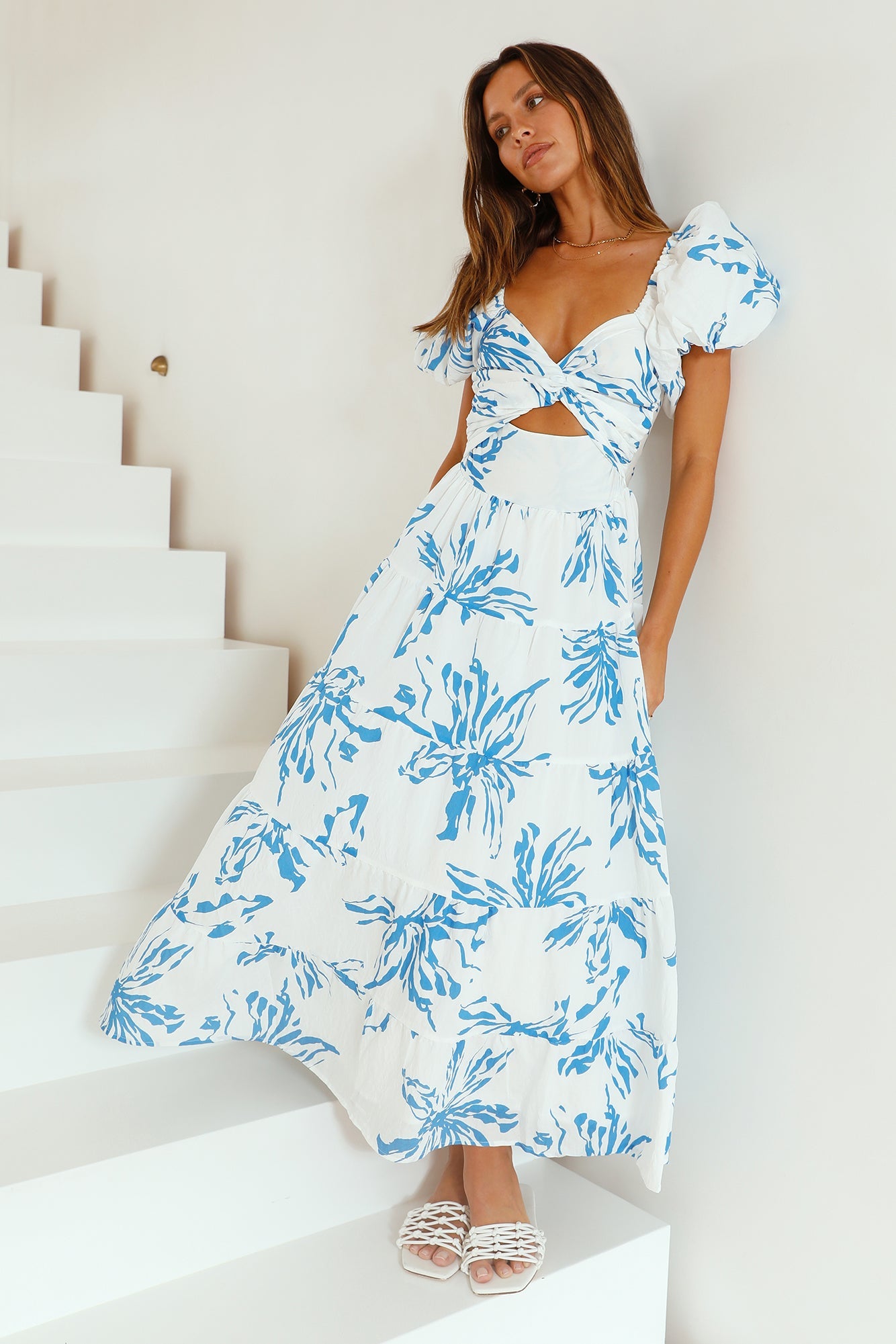 Seaside Breeze Maxi Dress Blue