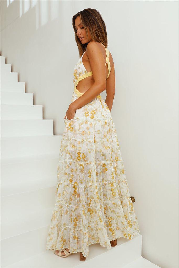 HELLO MOLLY Fashion Forward Maxi Dress Yellow – Gabi Swimwear