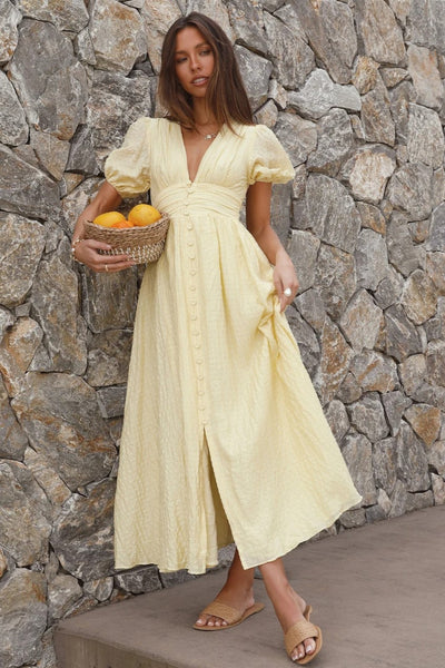 Busy Bee Maxi Dress Yellow