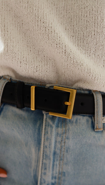 Jordan Belt (Black & Gold Buckle)