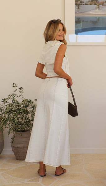 Carmen Denim Skirt (White)