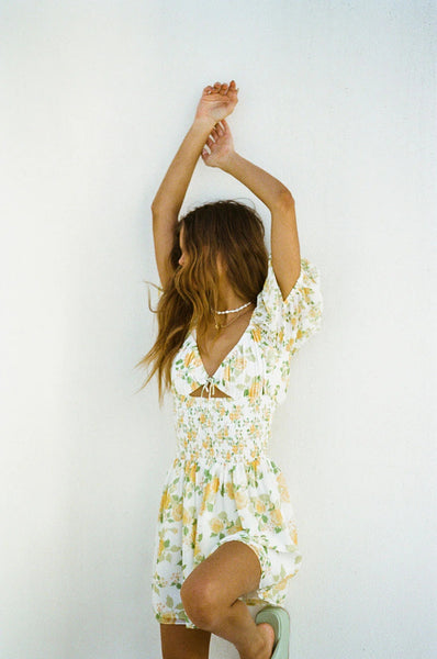 Yellow Floral Mini Dress