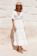 Cowboy Midi Dress White