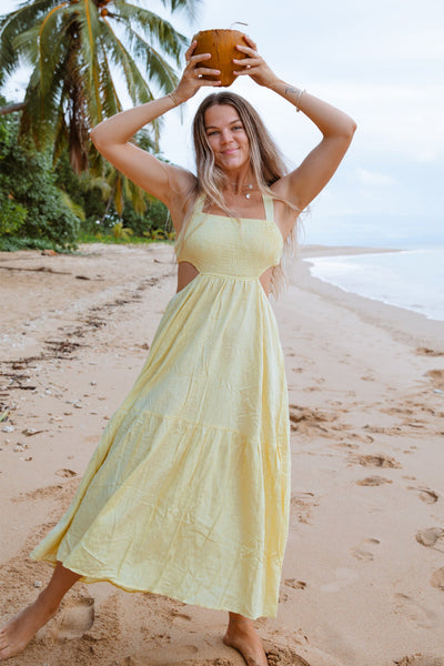 Blink Twice Maxi Dress Yellow
