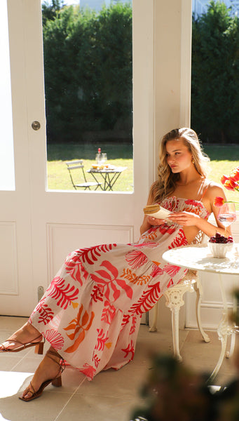 Klarie Maxi Dress (Coastal Coral)