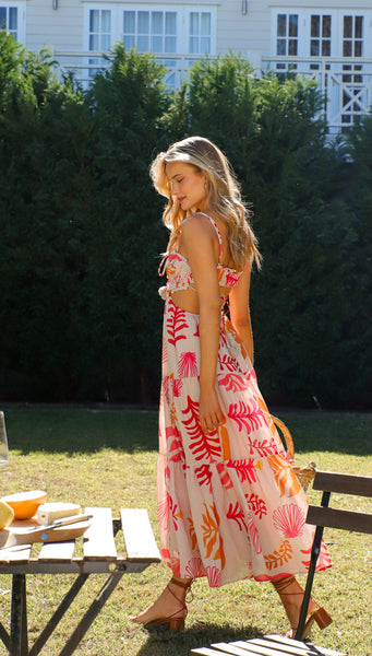 Klarie Maxi Dress (Coastal Coral)