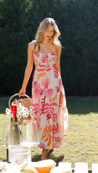 Klarie Maxi Dress (Coastal Coral)