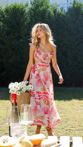 Klarie Maxi Dress (Coastal Coral)