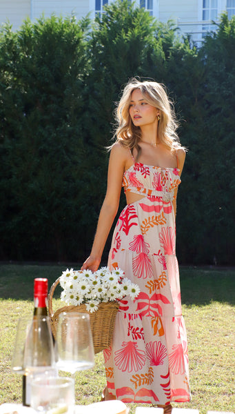 Klarie Maxi Dress (Coastal Coral)