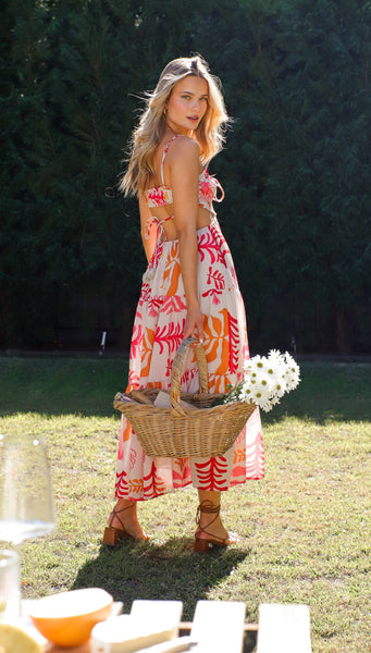 Klarie Maxi Dress (Coastal Coral)