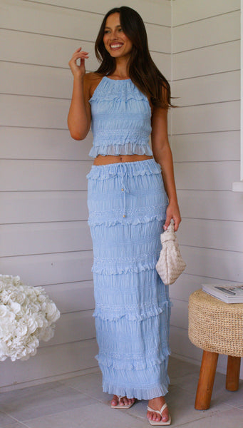 Serene Maxi Skirt (Blue)