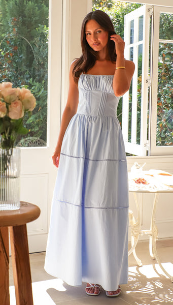 Aimee Maxi Dress (Dusty Blue)