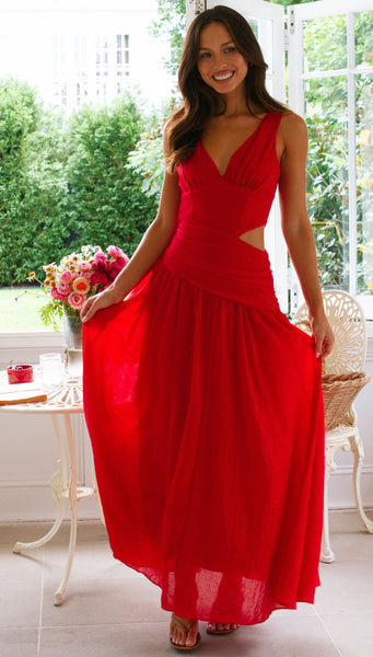 Angelica Maxi Dress (Cherry)