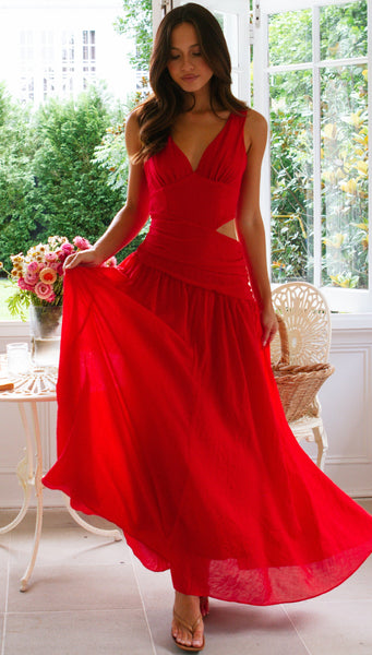 Angelica Maxi Dress (Cherry)