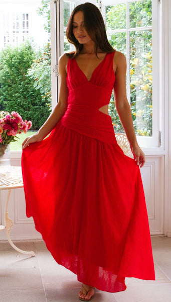 Angelica Maxi Dress (Cherry)