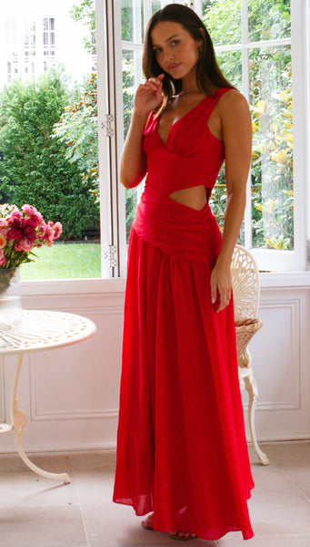 Angelica Maxi Dress (Cherry)