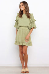 Olive Green A-Line Mini Skirt