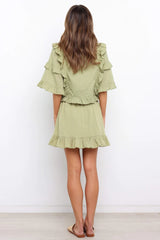 Olive Green A-Line Mini Skirt