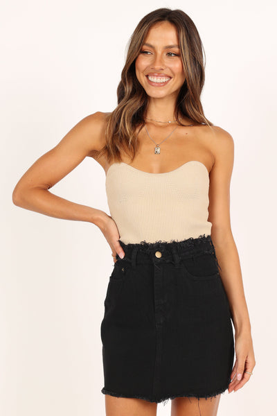 Felix Denim Mini Skirt - Washed Black