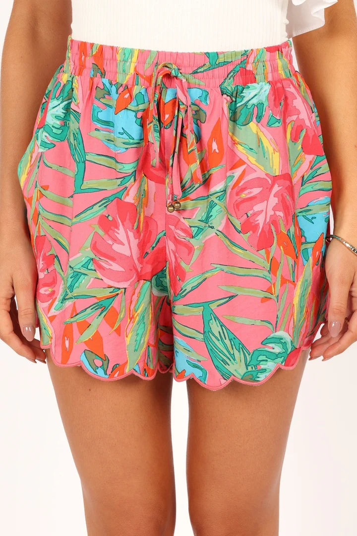 Pink Floral Withdraw Shorts