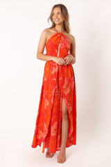 Cristee Halterneck Maxi Dress - Orange