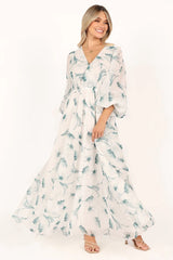 Demure Watercolor Floral Midi Dress