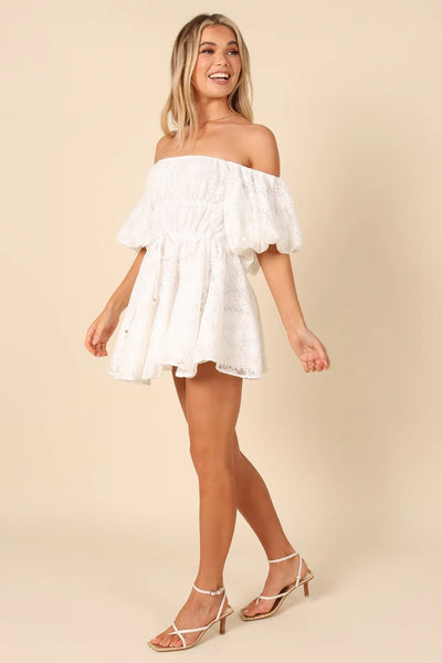 White Off Shoulder Mini Dress